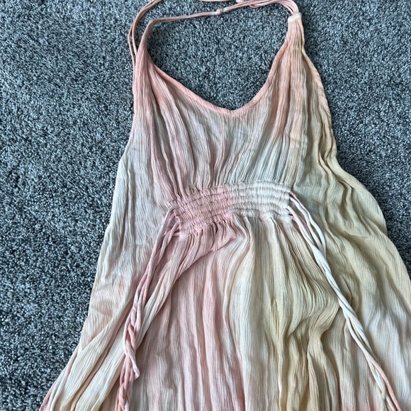 Liquorish Tassel Pastel Maxi Dress Peach Blush Backless Women's Small/Medium - Picture 3 of 10